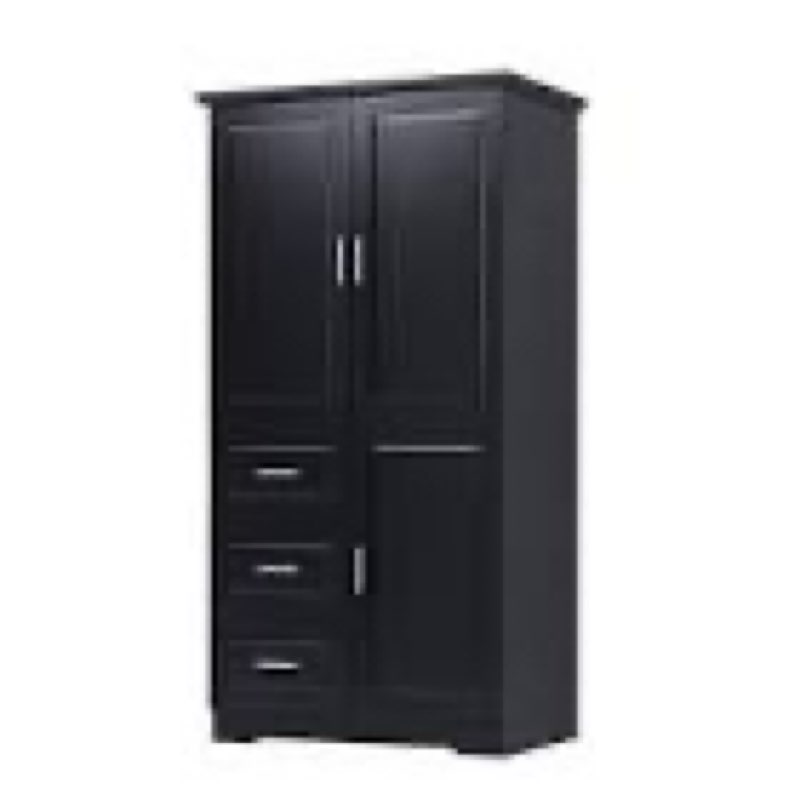 32.6 in. x 18.1 in. x 62.2 in. Tall and Wide Storage Utility/Linen Cabinet with Doors for Bath/Office, 3 Drawers, Black