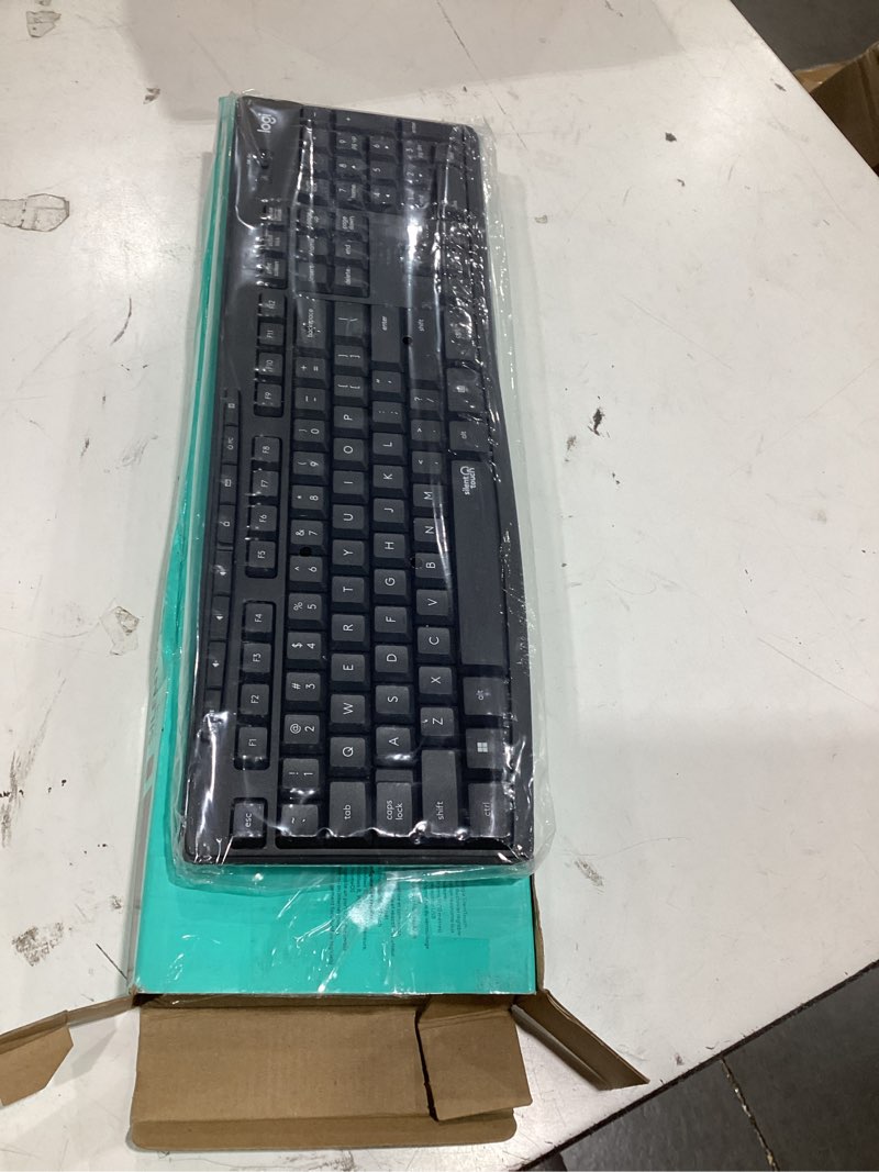 Condition photo showing Good Condition for logitech mk295 wireless mouse & keyboard combo with silenttouch technology, full numpad, advanced optical tracking, lag-free wireless, 90% less noise - graphite