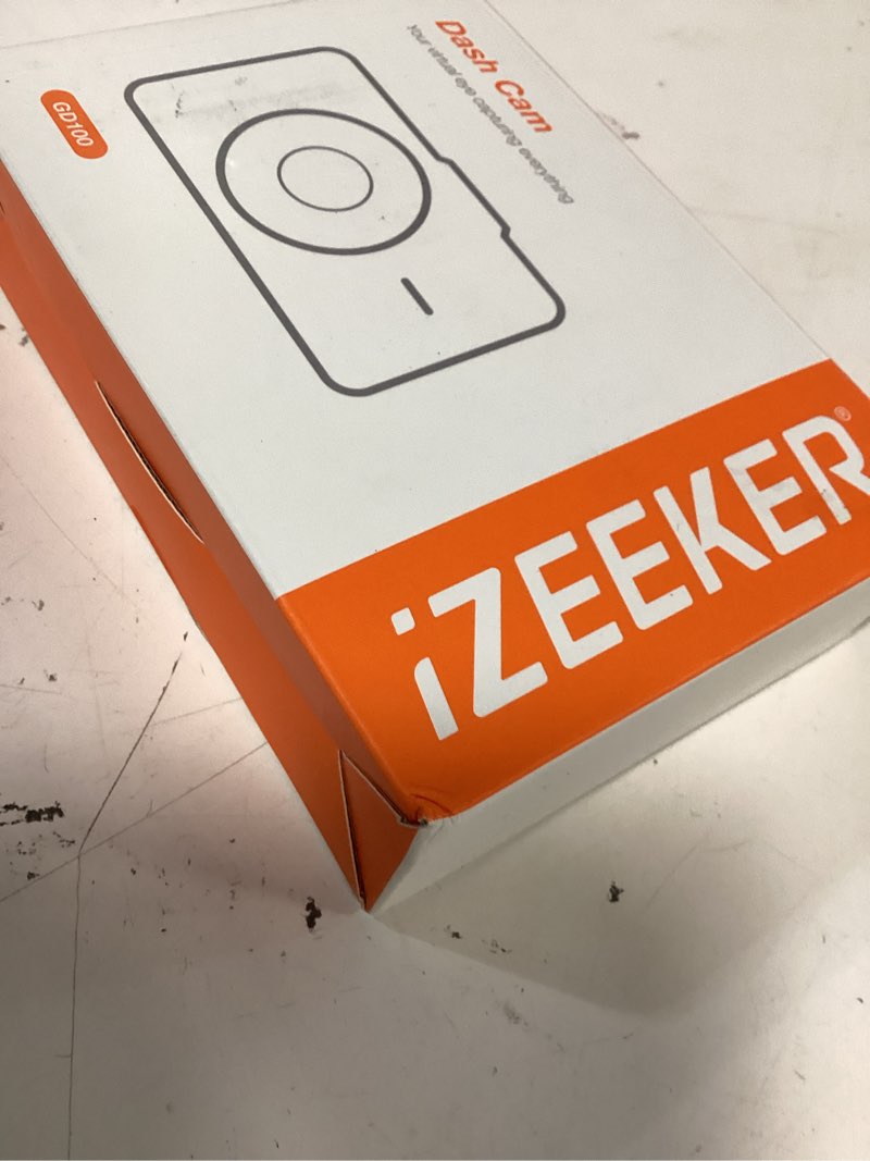 Condition photo showing New/Like New for izeeker 2.5k dash cam, 1440p qhd car camera with free 32gb card, 3" ips display, night vision, wdr, 170°wide angle, loop recording, g-sensor emergency recording, 24h parking mode, type c