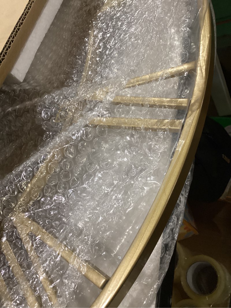 Condition photo showing New/Like New for Large Wall Clock 24 Inch Gold Roman Numerals Metal Clock Battery Operated Silent Non-Ticking Decor Clock Modern Round Oversize Wall Clocks for Home, Hotel, Office, Bedroom (Gold, 24inch) 24inch Gold