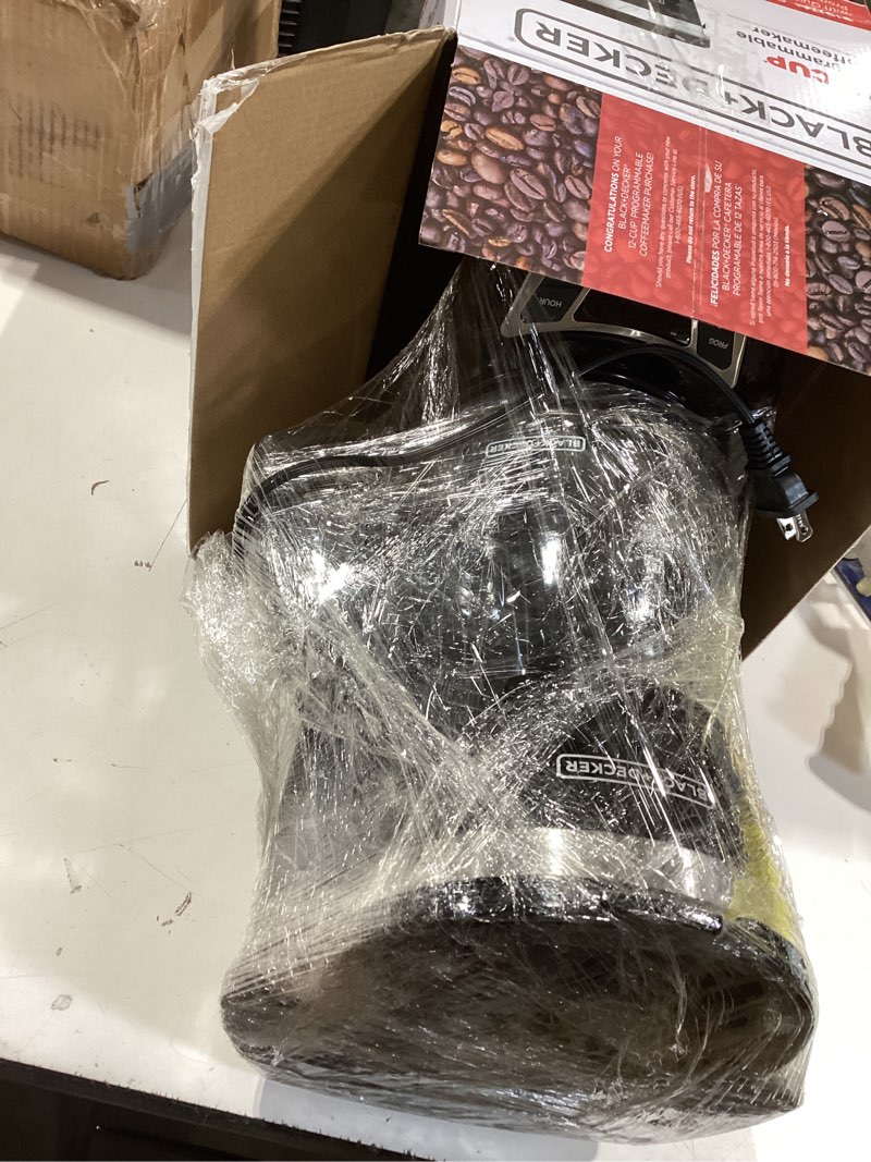 Condition photo showing Good Condition for black+decker 12-cup digital coffee maker, programmable, washable basket filter, sneak-a-cup, auto brew, water window, keep hot plate, black black coffeemaker