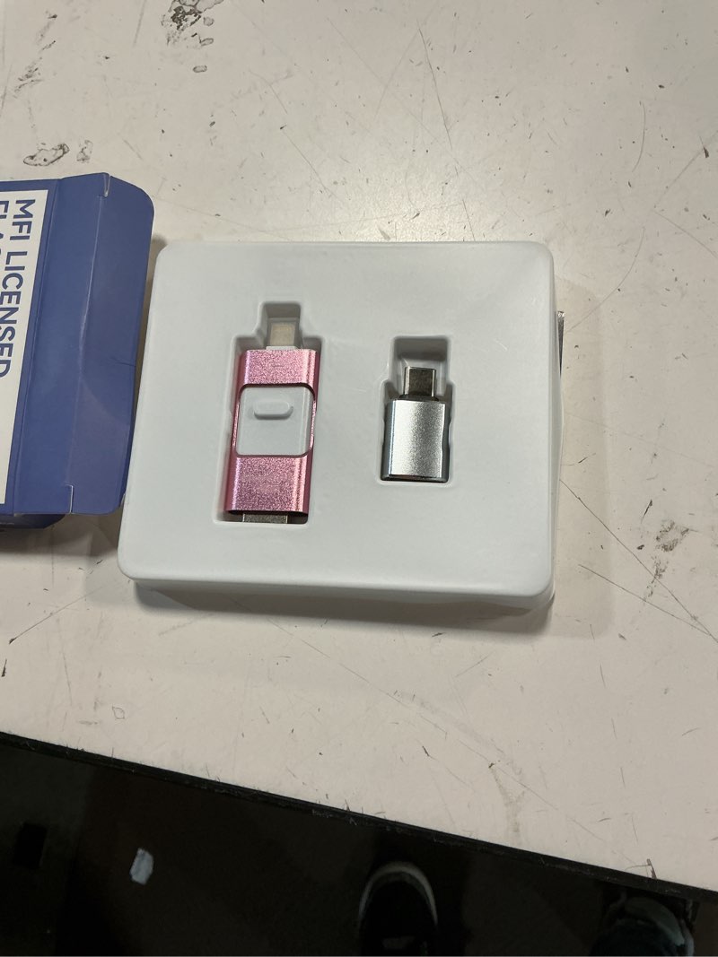 Condition photo showing Good Condition for mfi certified flash drive for iphone 256gb, photo stick memory stick for ipad, usb thumb drive for photos videos transfer & backup, external storage compatible for iphone/android/pc/mac (light pink) 256gb light pink