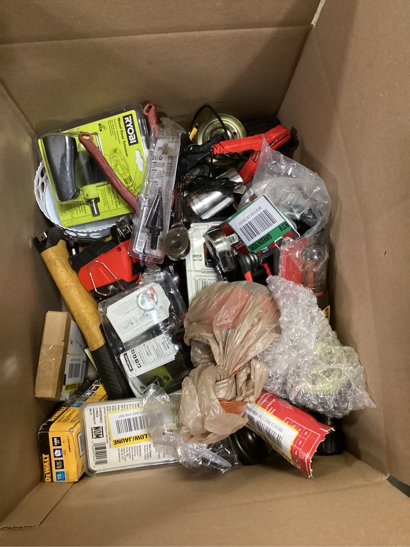 Condition photo showing As Is for title assorted home improvement (lot tool,screw,home accessories etc.) 