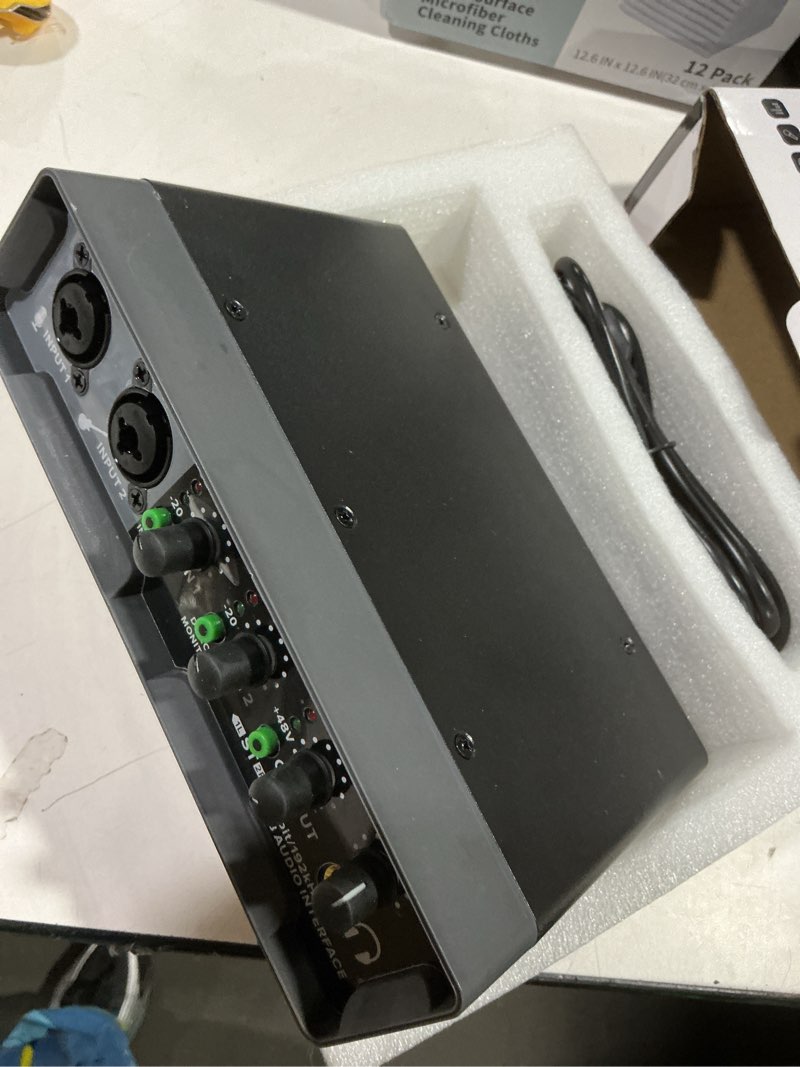 Condition photo showing Good Condition for BOMGE USB Audio Interface(24 bit/192 kHz) with XLR,phantom power,Direct Monitoring,Loopback for PC Recording,Streaming,Guitarist,Vocalist and Podcasting