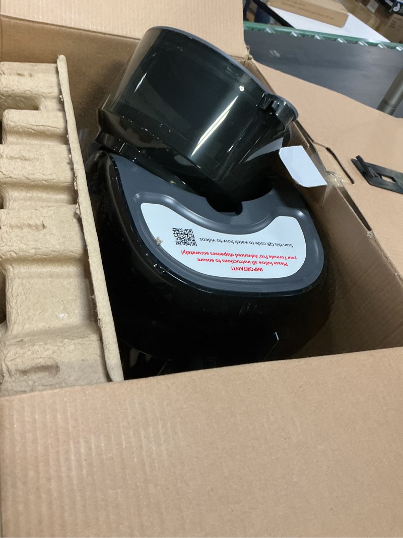 Condition photo showing As Is for Baby Brezza New and Improved Formula Pro Advanced Formula Dispenser Machine - Automatically Mix a Warm Formula Bottle Instantly - Easily Make Bottle with Automatic Powder Blending, Charcoal