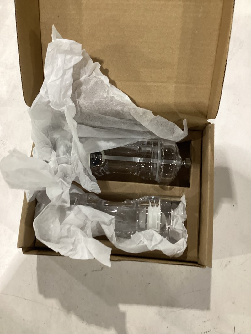 Condition photo showing New/Like New for lhs pepper mill and salt shaker set of 2 salt and pepper mill shaker with adjustable coarseness-clear