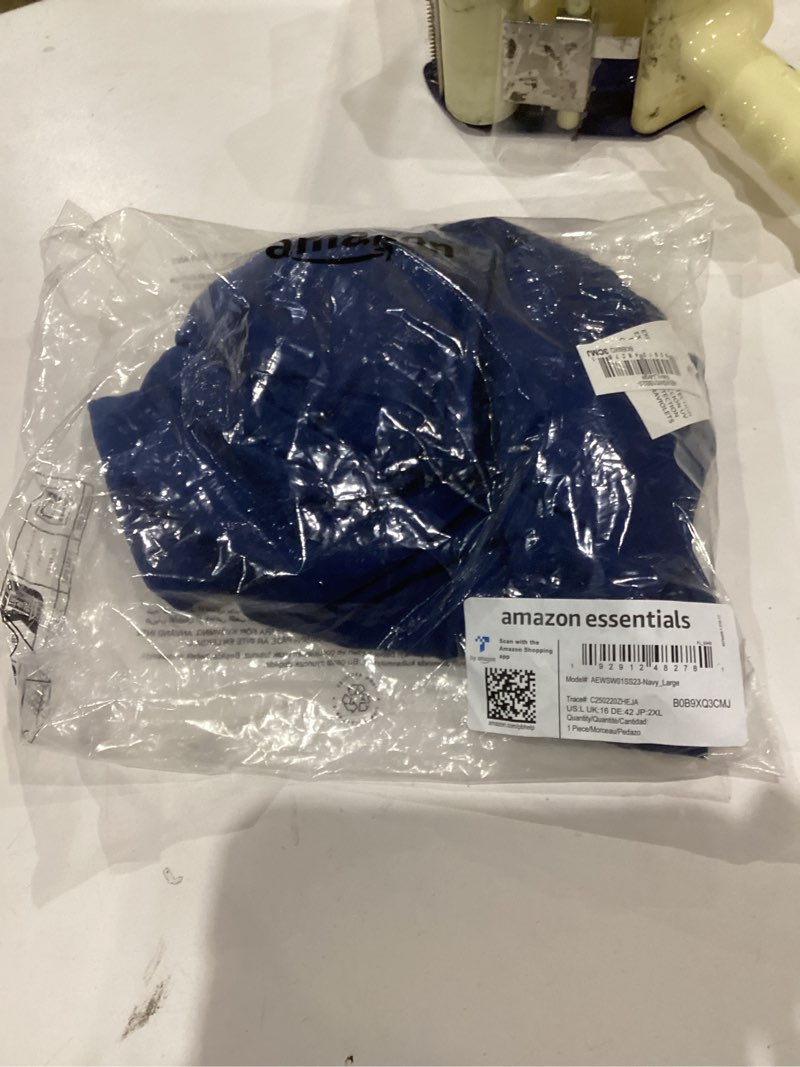 Condition photo showing New/Like New for Amazon Essentials Women's Maternity V-Neck Swimsuit Large Deep Blue