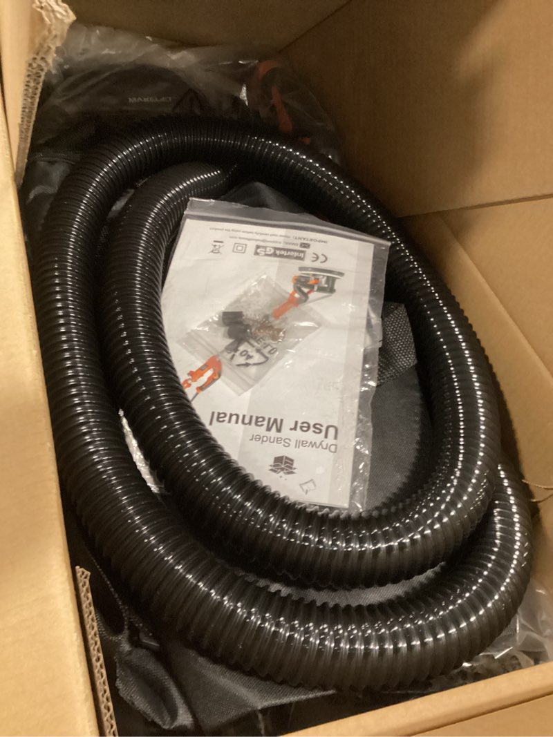 Condition photo showing New/Like New for Drywall Sander with Vacuum Dust Collector,1050W 7.33A Popcorn Ceiling Removal Tool,LED Light,5 Variable Speed 1000-2100RPM,Foldable & Extendable Handle,12 Sanding Discs