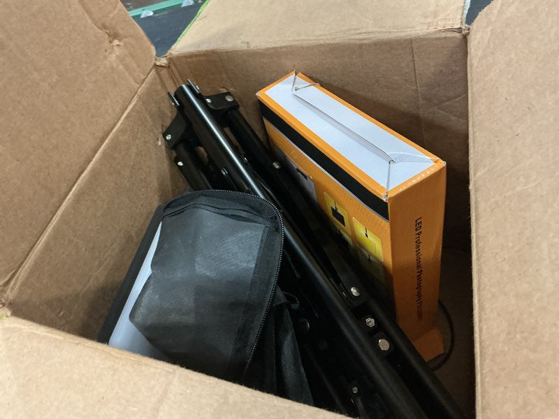 Condition photo showing As Is for light for video recording, photography lighting kit studio lights with 6.5ft stand, phone holder and bag for tiktok, youtube, live streaming, podcast, vlogging (lomtap)