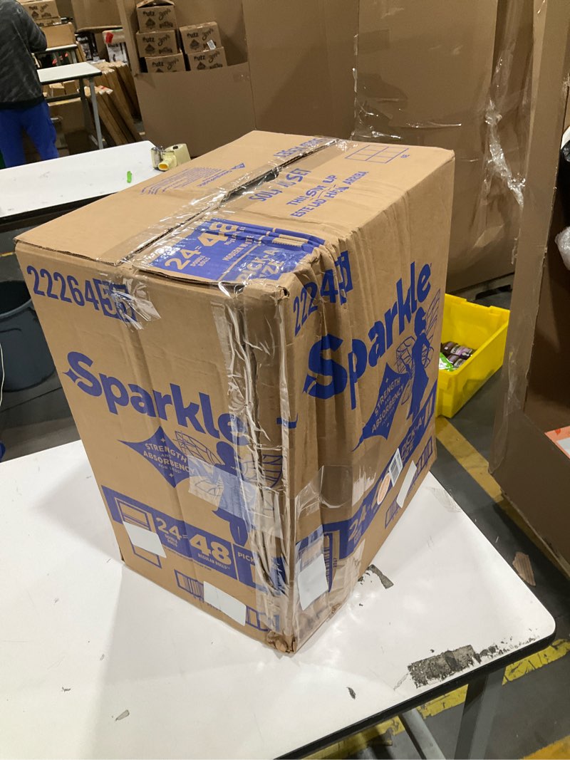 Condition photo showing New/Like New for sparkle pick-a-size paper towels, 24 double rolls (2,640 sheets total) - strong 2-ply towels for kitchen cleanup and everyday messes double 24 double rolls (pack of 1)