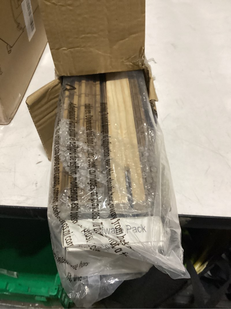 Condition photo showing New/Like New for lazblinds cordless bamboo roman shades, privacy blinds for interior windows, room darkening roll up bamboo blinds for home & patio, 29.5" w x 64" h, highfield teak pricacy - highfield teak 29.5" w x 64" h