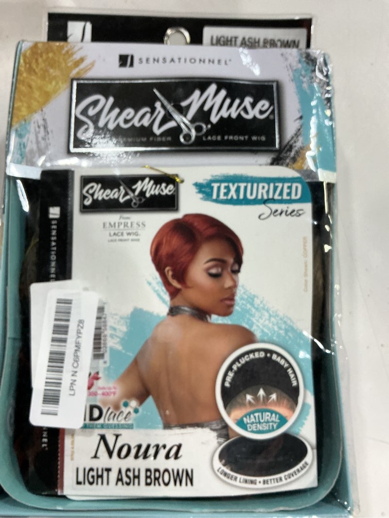 Condition photo showing New/Like New for sensationnel shear muse lace wig - noura deep laceparting hand tied ready to wear synthetic prestyled units (lightashbrown)