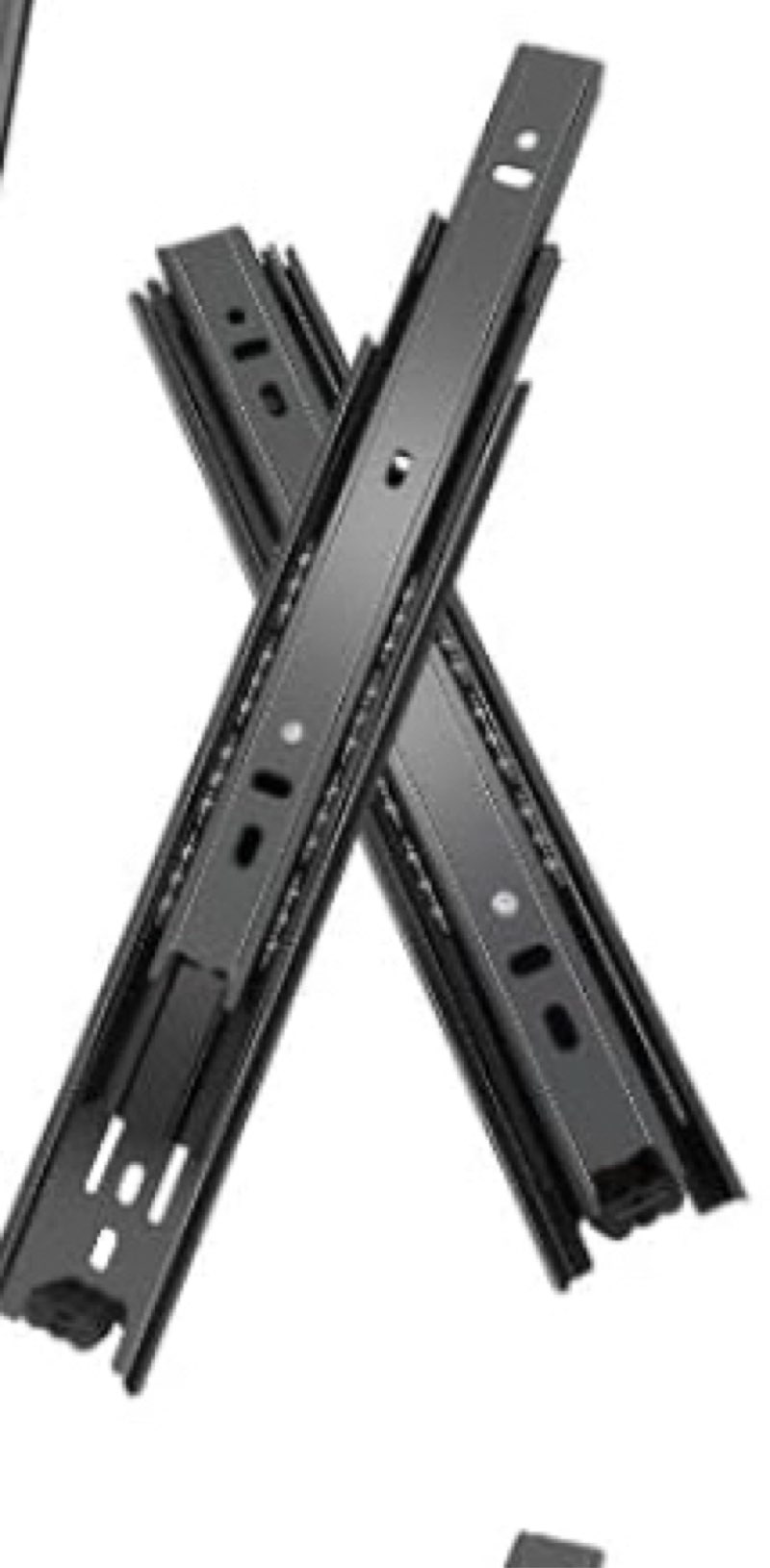 20 inch Drawer Slides Full Extension Ball Bearing Drawer Rails Side Mount 3 fold Metal Dresser Runners for File Cabinet Trash Can Kitchen Wardrobe Glides