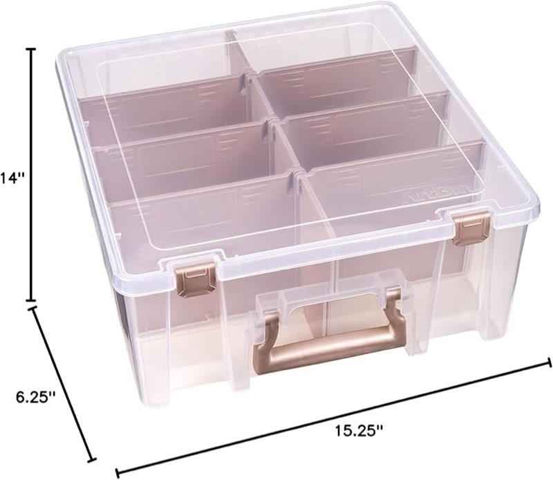 ArtBin 6990RK-AMZ Super Satchel Double Deep Compartment Box - Art Storage with 8 Removable Compartme