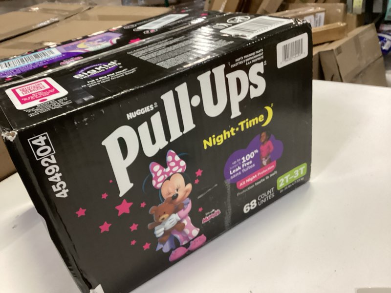 Condition photo showing New/Like New for Pull-Ups Girls' Nighttime Potty Training Pants, Training Underwear, 2T-3T (16-34 lbs), 68 Ct, Packaging May Vary 2T-3T 68