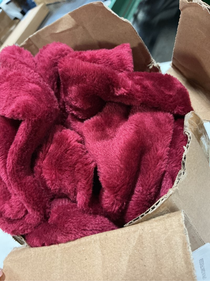 Condition photo showing Good Condition for ny threads women's fleece hooded bathrobe plush long spa robe, medium x-large burgundy