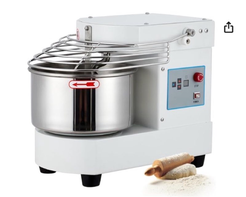 Commercial Food Mixer, 10.5 Qt Touch Screen Dough Mixer Machine with Timer, Security Shield, 650W Dual Rotating Dough Kneading Machine Food-grade Stainless Steel Bowl for Restaurant Bakery