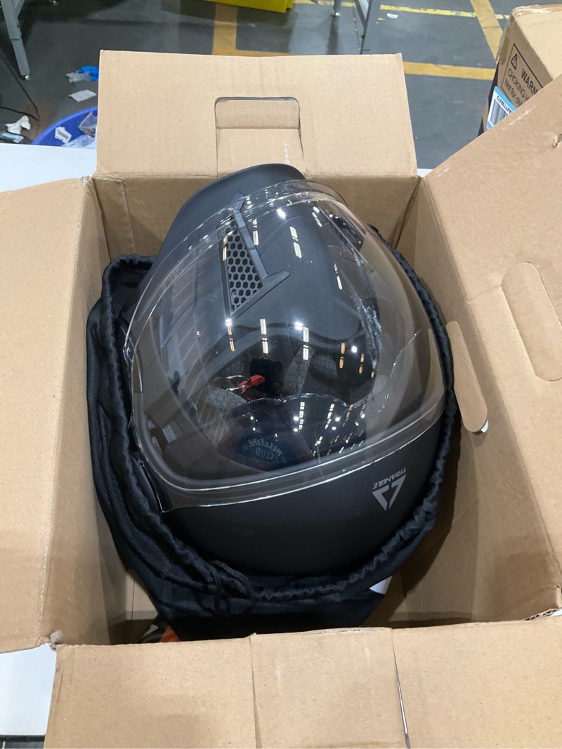 Condition photo showing Good Condition for triangle full face motorcycle helmets,off-road motocross helmet for men & women,dual visor with internal tinted sunshield,open face 3/4 adult racing helmet dot approved(black,xl) x-large black