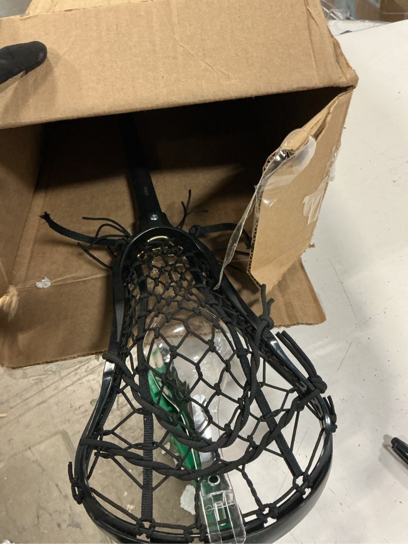 Condition photo showing Good Condition for stx crux pro women's complete elite lacrosse stick, strung with lock pocket, 7/8" crux pro handle black/black