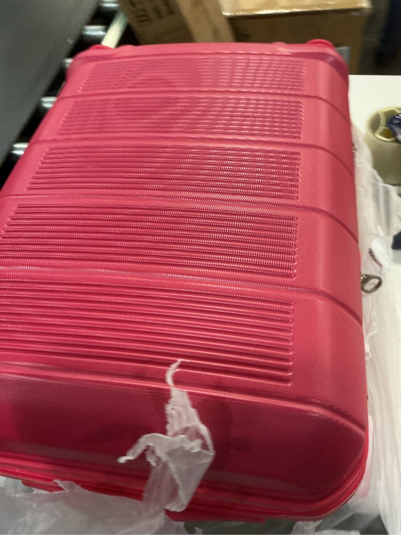 Condition photo showing New/Like New for american tourister stratum 2.0 expandable hardside luggage with spinner wheels, radient raspberry, carry-on 20-inch carry-on radient raspberry