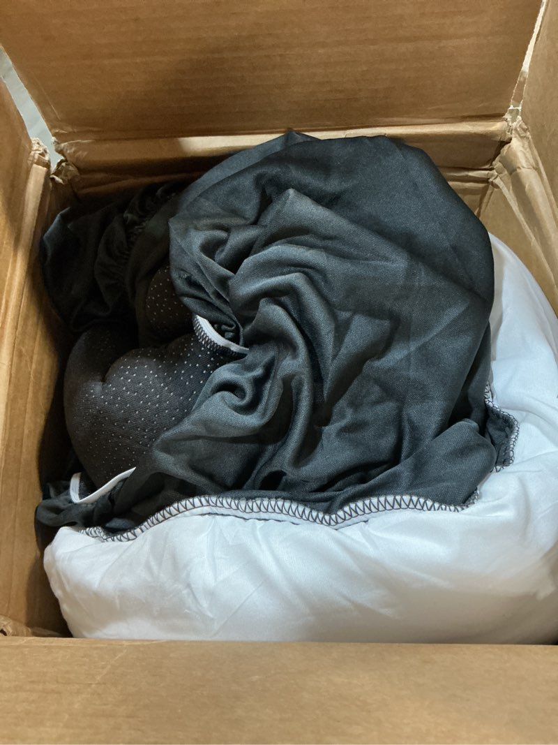 Condition photo showing As Is for bedlore king mattress topper viscose derived from bamboo, thick pillow top mattress pad with stretchable pockets for 6"-18" mattress, soft breathable mattress topper for back pain relief(dark gray) 2 dark gray king