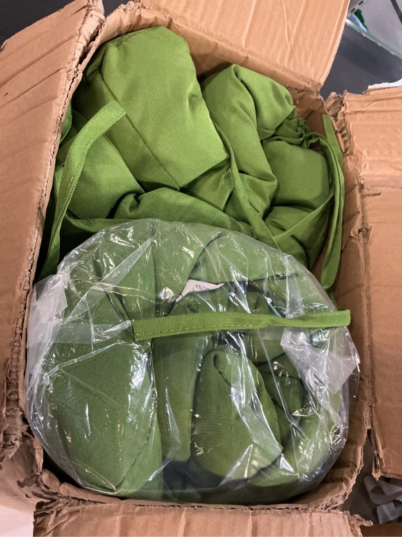Condition photo showing Good Condition for qilloway outdoor seat/back chair cushion tufted pillow, spring/summer seasonal replacement cushions - set of 2 (green)