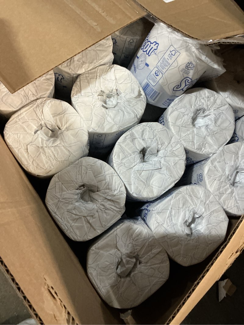 Condition photo showing Good Condition for scott professional 100% recycled fiber standard roll bulk toilet paper (13217), 2-ply, elevated design, white, individually wrapped (80 rolls of 473 sheets, 37,840 sheet total)