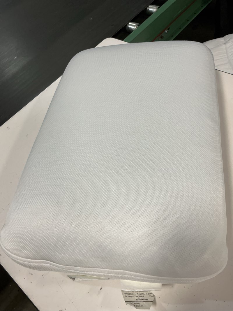 Condition photo showing As Is for casper sleep essential cooling foam pillow, standard size – firm memory foam with cooling cover, supports side sleepers, breathable & pressure-relieving standard essential cooling foam pillow single pack