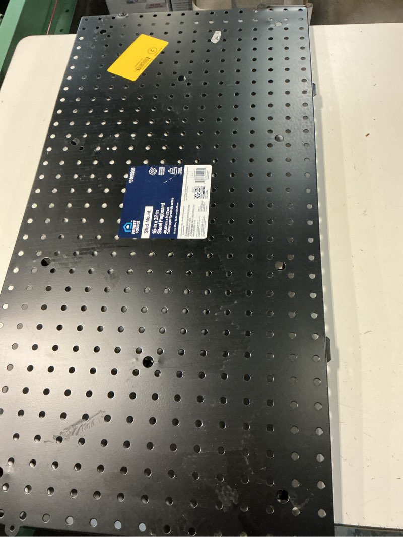Condition photo showing Good Condition for project source steel pegboard in black (32-in w x 16-in h)