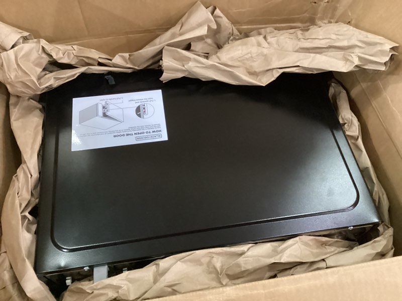 Condition photo showing As Is for BLACK+DECKER 5-in-1 Microwave Oven with Air Fry, Combi, Bake, Roast, and Convection Cooking, 0.9 cu. ft. Countertop Microwave, Stainless Steel, 900 Watts, Child-Lock, ES9P032NA 0.9 Cu.Ft