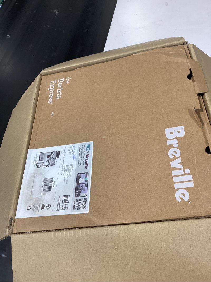 Condition photo showing As Is for breville - the barista express espresso machine with 15 bars of pressure, milk frother and intergrated grinder - stainless steel