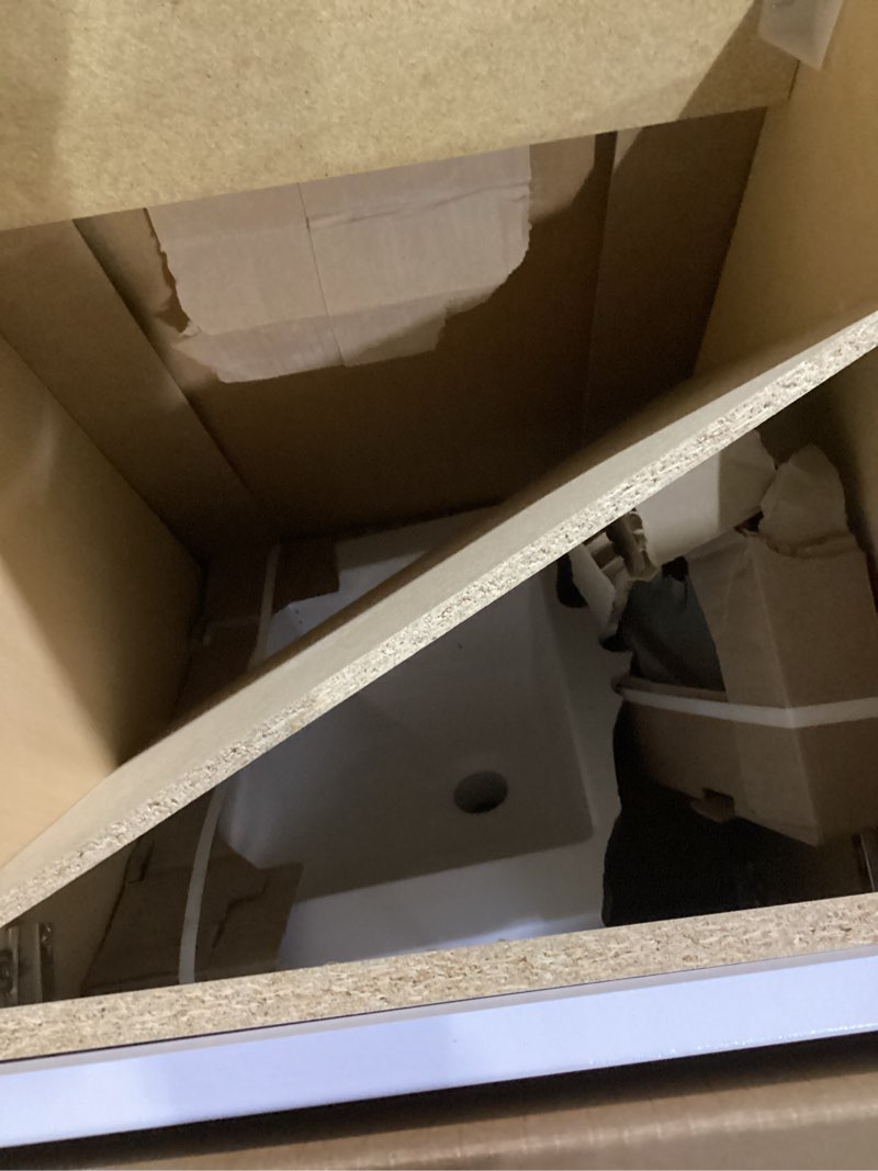 style selections kirkman 18-in true white single sink bathroom vanity with white cultured marble top