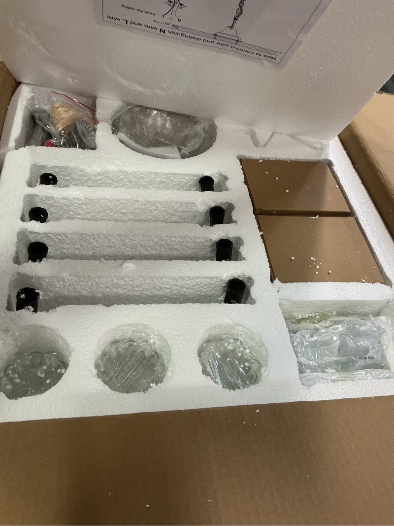 Condition photo showing New/Like New for Modern K9 Transparent Crystal Chandelier,Luxury Clear Crystal Pendant Light Fixture 8 Light,Modern Ceiling Lighting for Living Room, Dining Room, Bedroom (8 Lights)