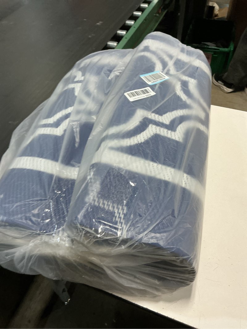 Condition photo showing Good Condition for garvee reversible outdoor rug 10x14, waterproof outdoor plastic straw rug with interlacing pattern, rv mat for picnics, patio, camping, balcony, deck, backyard, porch, blue blue-style2 10' x 14' (rectangular)