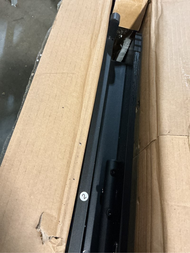 Condition photo showing As Is for WOHOMO Folding Computer Desk with Adjustable Height, 23.6" x 31.5" x 25.6" Foldable Table with Monitor Stand, Small Office Desk for Bedroom, Space Saving Desk for Home Office, Easy Assemble, Black Black 23.62"×31.5"