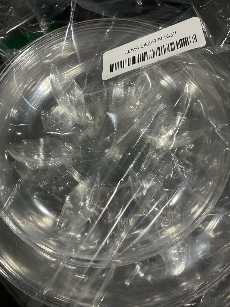 Condition photo showing Good Condition for Idyllize 15 Pack Assorted Sizes 6 8 10 Inch Clear Thick Plastic Heavy Duty Sturdy Plant Saucer Drip Trays for pots, 5 Pieces of Each Size (Assorted Sizes 6'', 8'', 10'')