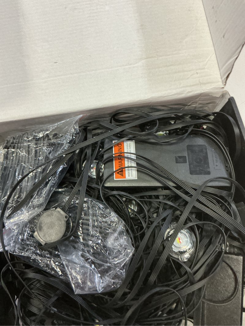 Condition photo showing As Is for RGB Outdoor Ground Lights, 200Ft Color Changing Pathway Lights with Remote & App Control, Waterproof Walkway Lighting, Wired for Garden Yard Lawn Patio Best for Holiday Party