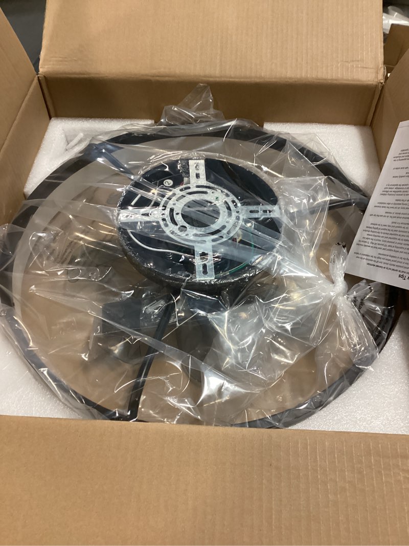 Condition photo showing Good Condition for Ceiling Fans with Lights and Remote, 20" Modern Low Profile Ceiling Fan, 6-Speed Quiet Reversible Motor, Flush Mount LED Fan Light,Stepless Dimmable for Bedroom & Kids Room (Black)