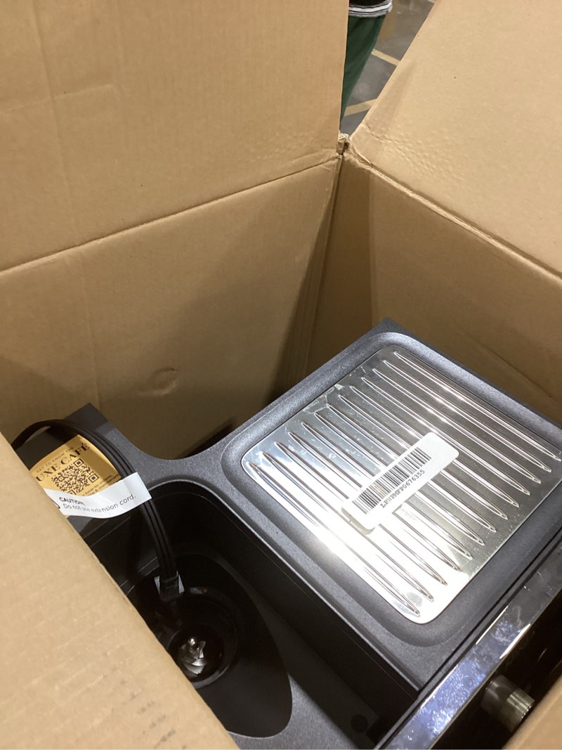 Condition photo showing As Is for Ninja Luxe Cafe Premier Series, Espresso Machine, Drip Coffee, Rapid Cold Brew, Integrated Grinder, Hands-Free Frother, with Knock Box, Water Filter, Cleaning Tablets, Descaler, ES601GM Luxe Cafe Gunmetal