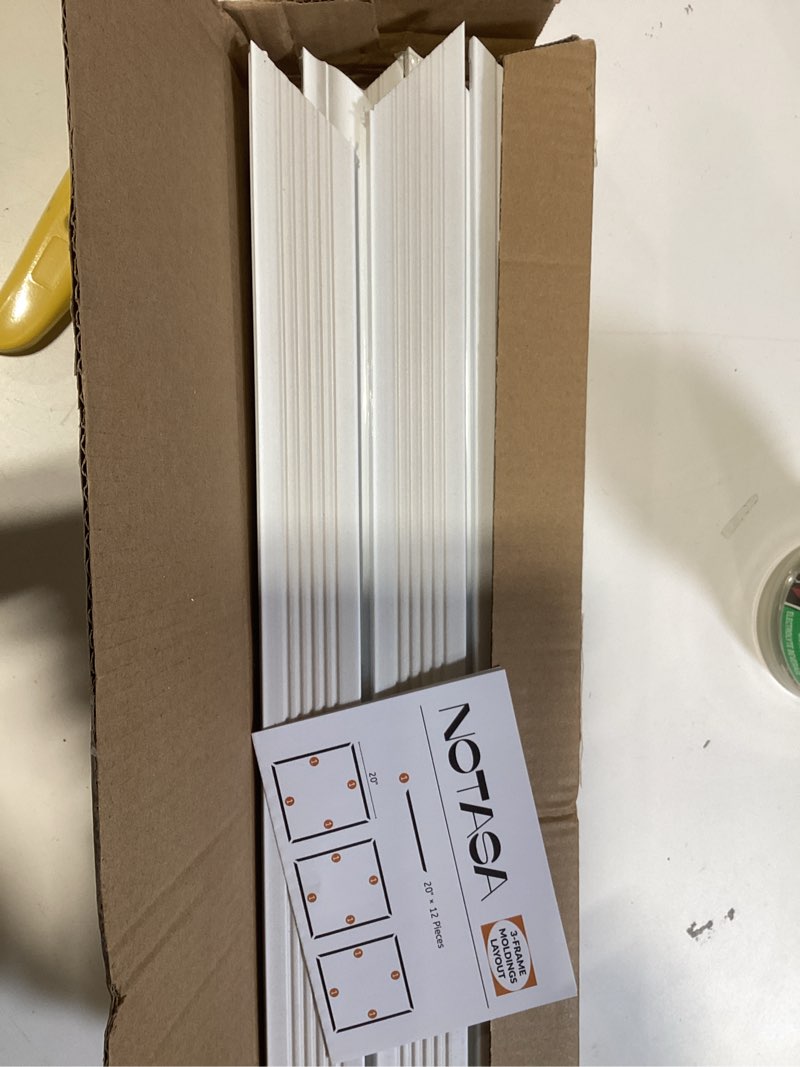Condition photo showing Good Condition for peel and stick wall molding kit, accent wall panels for interior wall decor with double-sided tape, 3 set pre-cut ps wainscoting panels (20 * 20 in) 20x20 t40-2