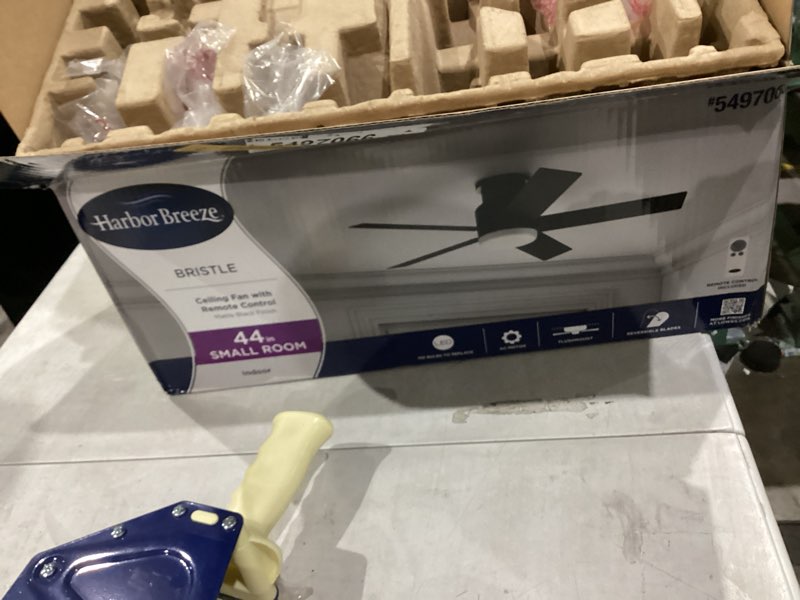 Condition photo showing As Is for not exact similar / see pics        harbor breeze merrimack ii 52-in matte bronze led indoor/outdoor ceiling fan with light kit (5-blade)