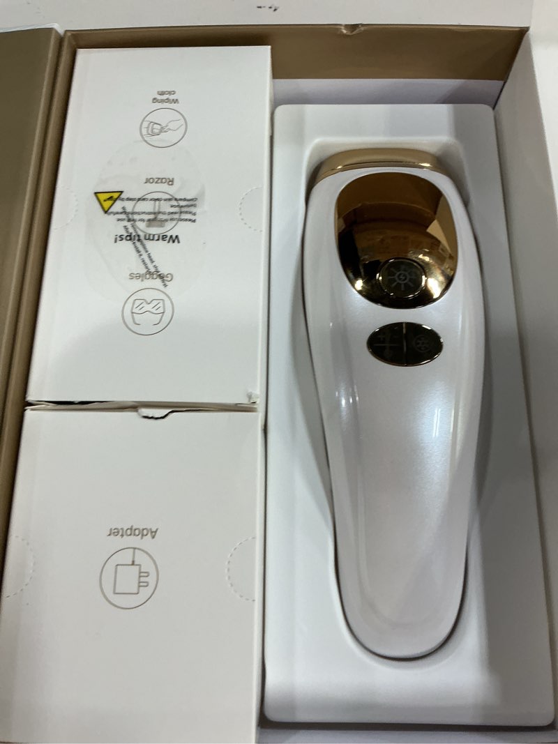 Condition photo showing New/Like New for Laser Hair Removal for Women and Men - IPL Hair Removal with Ice-Cooling System for Painless & Long-Lasting Result, Whole Body Hair Removal white-gold-ch2