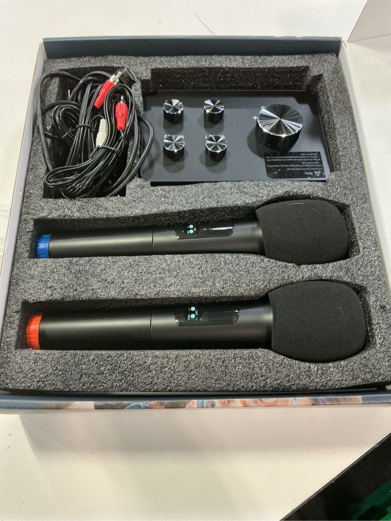 Condition photo showing Good Condition for fektik wireless karaoke microphone system, dual handheld wireless microphones for smart tv, speaker & amplifier, hdmi/aux in/out, 100ft, dynamic microphonefor home karaoke, singing, church & wedding