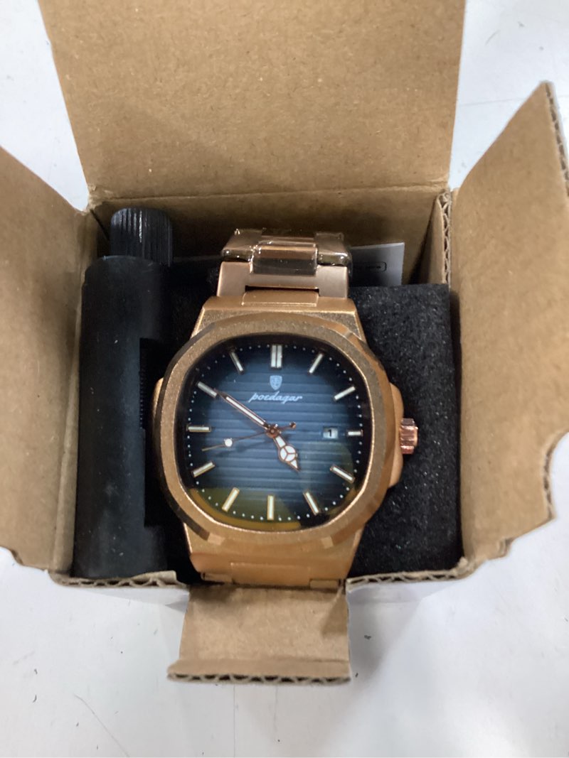 Condition photo showing New/Like New for bestkang men quartz movement watch waterproof luminous men's watch, stainless steel strap business watches rose gold