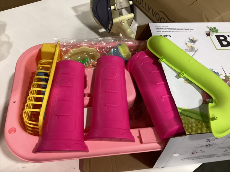 Condition photo showing Good Condition for 2026 upgraded water table for toddlers 1-3 - outdoor toys for kids ages 4-8 with pump, summer outside sensory activity pool toys, kitchen play sink toy with running water, fishing toy, pink