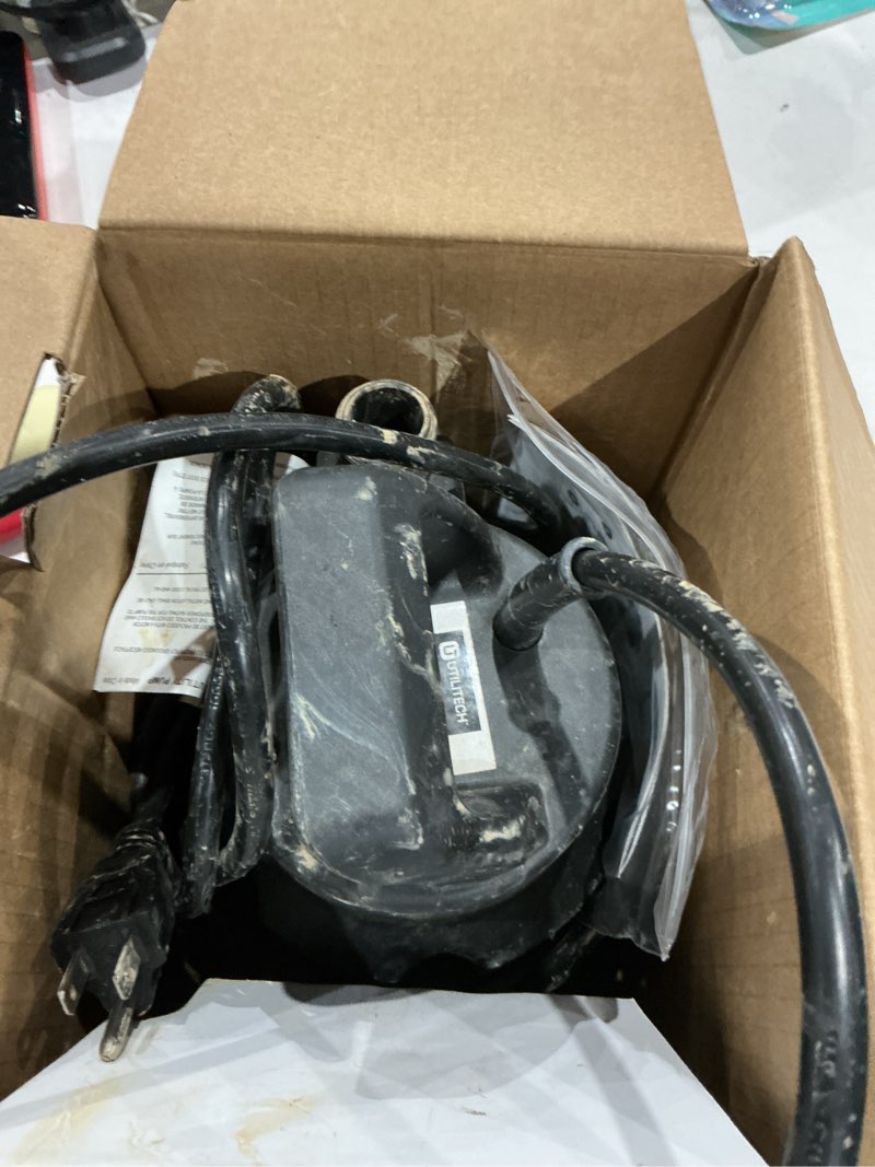 Condition photo showing As Is for superior pump 91570 3300gph thermoplastic submersible utility pump with 10-foot cord, 1/2 hp