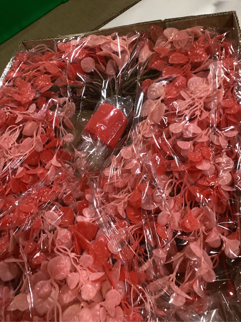 Condition photo showing Good Condition for Aneco Valentine’s Day Heart Wreath 18 Inch Red and Pink Artificial Floral Valentines Wreath for Front Door with Ribbon Wall Window Hanging Decor for Wedding Anniversary Holiday