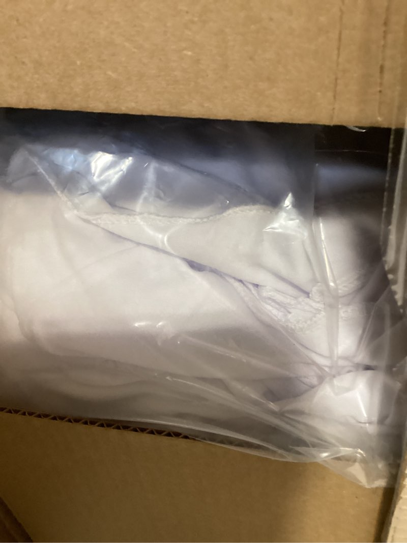Condition photo showing Good Condition for destination 8ft rectangular table skirt - white wedding spandex table cover - one piece fitted stretchy tablecloth - wrinkle resistant ruffles - great for party, banquet white 96" x 30" (rectangular)