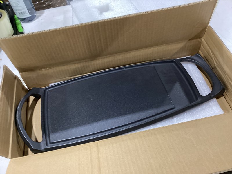 Condition photo showing New/Like New for Hiorucet WB31K10217 Cast Iron Griddle Cooktop, Non-stick Griddle Plate Replacement Parts for GE Gas Stove Griddle Range Griddle Cooktop, Heavy Duty Flat Top Pan for General Electric GE Center Parts.