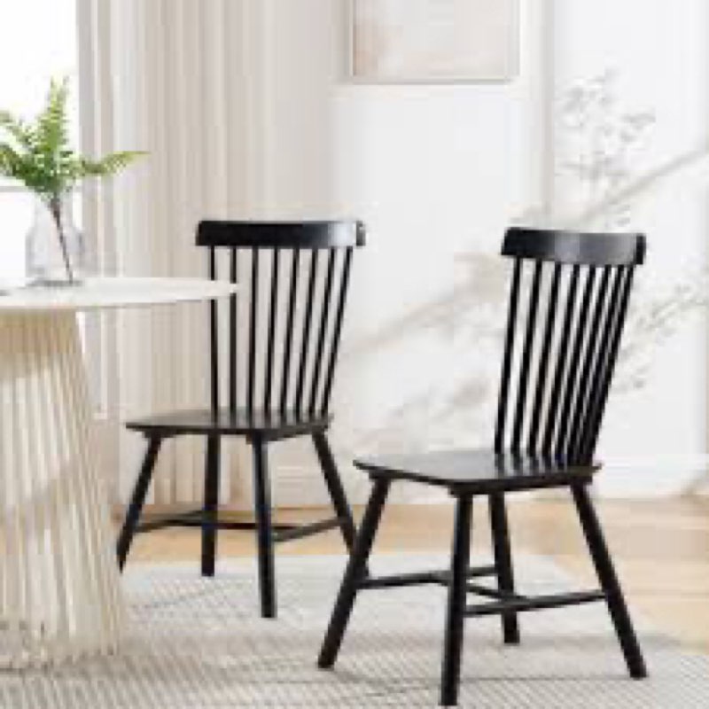 (4 pcs )mid century windsor back solid wood dining chair, farmhouse slat back side chair for kitchen/dining room